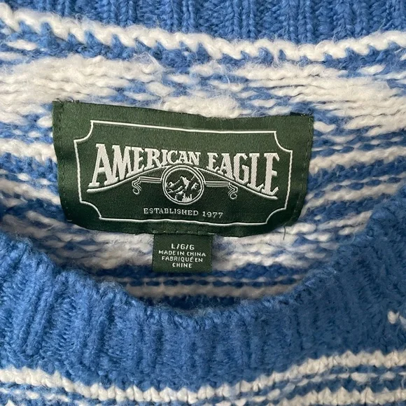 American Eagle Outfitters Blue and White Striped Sweater - Picture 2 of 3